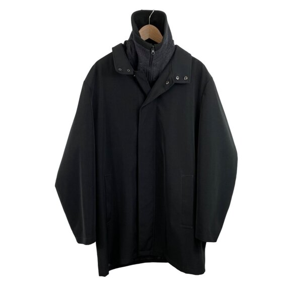 Chaps Microfiber Black Jacket With Removable Quilted Lining Men's Size 48R - Picture 1 of 9